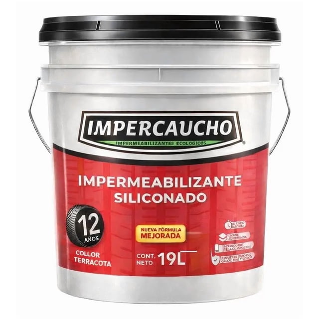 Impermeabilizante Impercaucho Siliconado Y Mejorado 12 Años Terra 19L