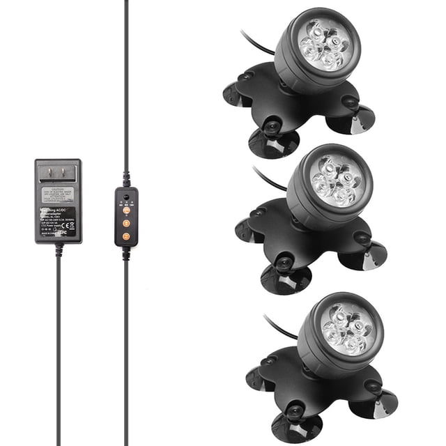 Mistaha Colorful Submersible Fish Tank Light with Remote Control, RGB Aquarium Lamp for Yard Garden, USA Standard - One to Three