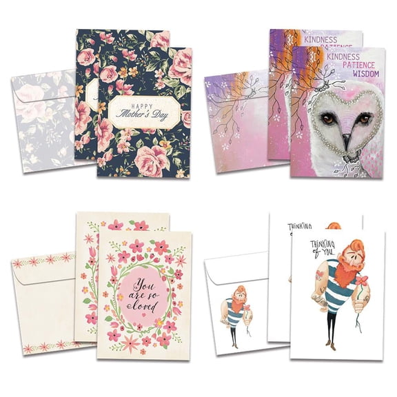 Tree-Free Greetings Mother's Day Greeting Card 8 Pack, 5x7, Kindness Patience Wisdom (GA54279)