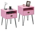 thumbnail image 4 of VECELO 3-Piece Bedroom Set Metal Bed Frame with Wooden Headboard and 2 Nightstand, Queen Size, 4 of 5