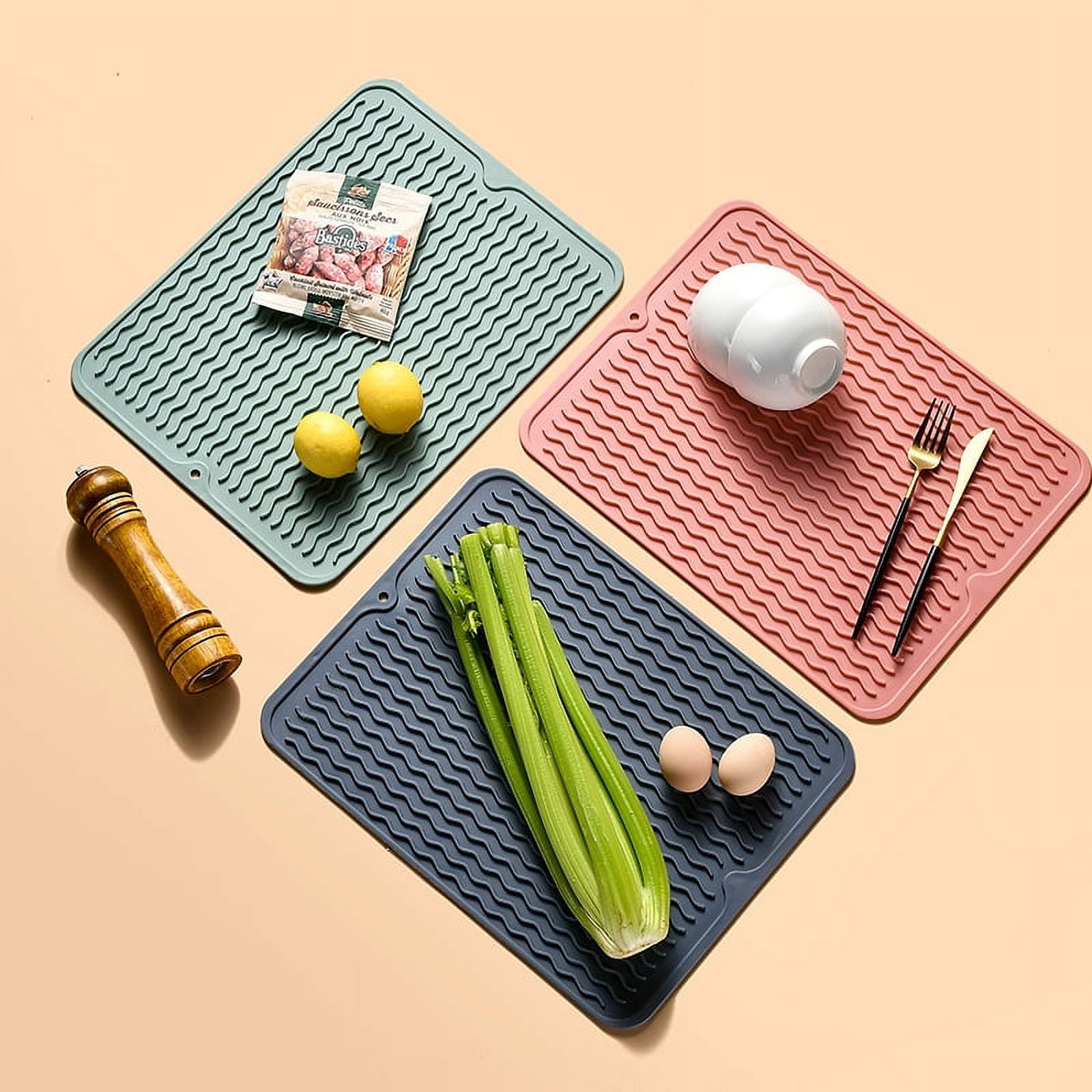 Visland Silicone Trivet Mat Hot Pot Holder Driying Mat for Hot Dishes, Hot Pots and Hot Pan, Non Slip Heat Resistant Hot Pads for Tables, Countertop