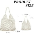 thumbnail image 3 of Kukuzhu Beach Bags for Women, Summer Mesh Beach Tote Bag Hand Woven Beach Bag Weaving Hollow Shoulder Bag Handbag, 3 of 5