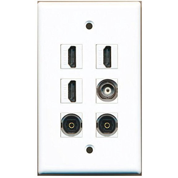 RiteAV - 3 HDMI 2 Port Toslink 1 Port BNC Wall Plate