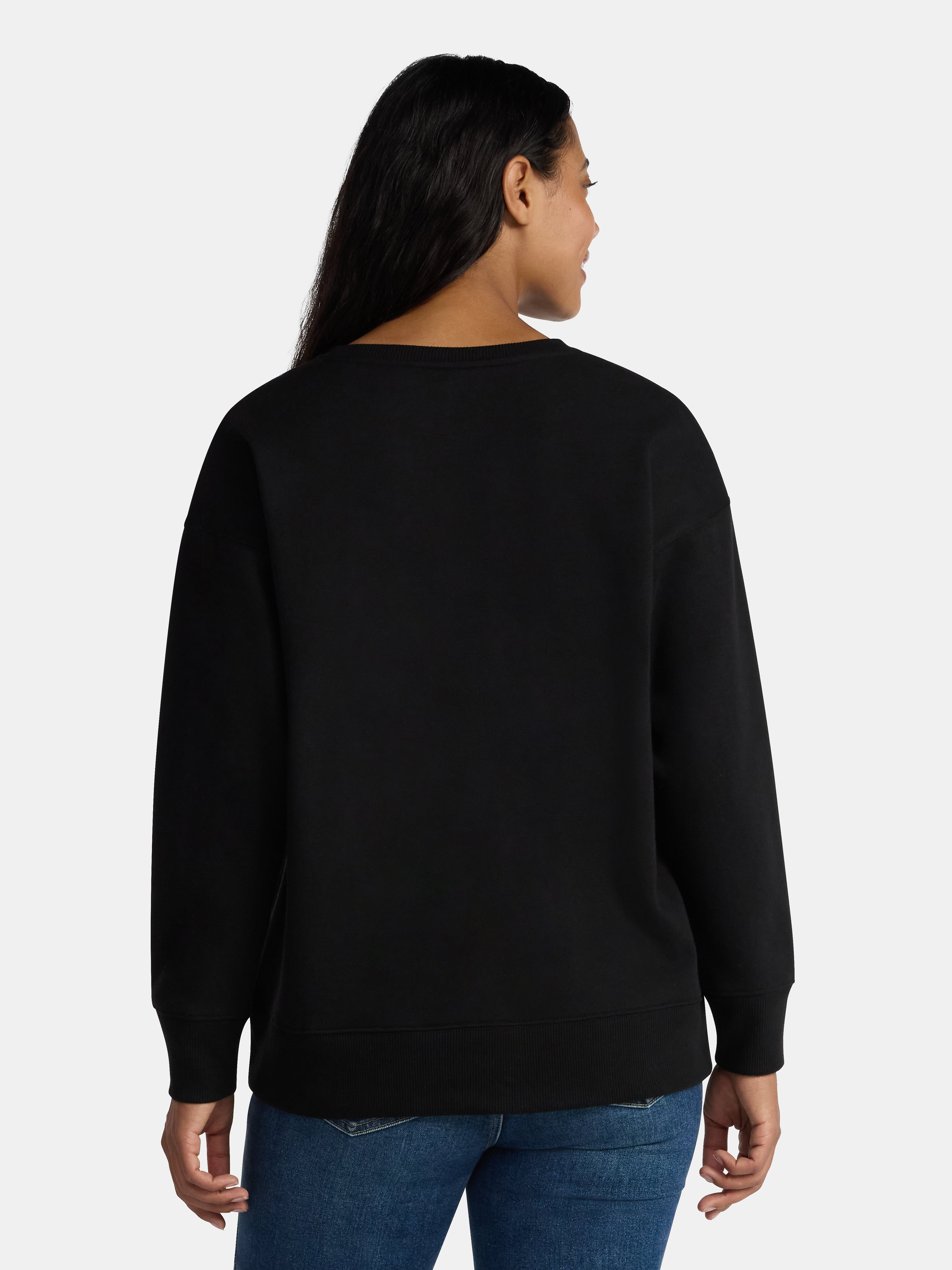 Women's Halloween Black Cat Society Graphic Fleece Sweatshirt from Way to Celebrate, Sizes S-XXXL