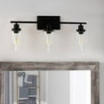 thumbnail image 6 of 23.62"H-3-Light Modern Black Wall Sconce, Industrial Style Vanity Light with Clear Glass Shades for Bathroom,Mirror, 6 of 10