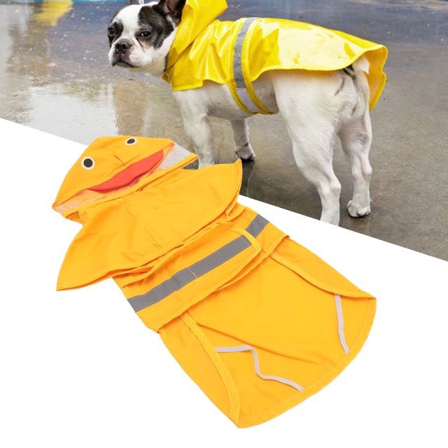 Imperméable pour Chien, Polyester Transparent Hotte en PVC Sangles Réglables Veste de Pluie pour Chien Pliable Portable Mignon Élégant Poncho de Chien Imperméable pour les Activités de Plein Air pour Animaux de Compagnie