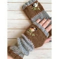 thumbnail image 2 of Fesfesfes Fall And Winter New Style Warmth Fashion Embroidered Gloves Women Under $10, 2 of 3