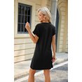 thumbnail image 5 of Tumotour T-Shirt Dress For Women Round Neck dress Solid Color Casual Plain Simple Blouse Loose Flowy Soft Short-Sleeve Dress Sundresses with pockets, 5 of 5