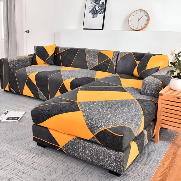 AUQ 2026 New L-Shaped Sofa Covers for Living Room Elastic Sofa Slipcovers Couch Cover Stretch Corner Sofa Cover Chaise Longue Cushion Cover