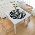 thumbnail image 2 of BANET Line Tablecloth Texture Beige Waterproof Wipeable Table Cloth Cover Table Pad Cover for Dining Room Fitted Table, 2 of 7