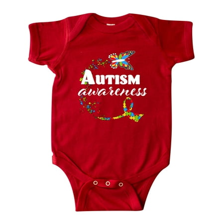 

Inktastic Autism Awareness Butterfly Ribbon Gift Baby Boy or Baby Girl Bodysuit