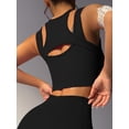 thumbnail image 5 of Push up Sports Bra for Women Sexy Hollow Crop Tops with Removable Cups Workout Fitness Yoga Bra Medium Support Black M, 5 of 8