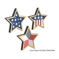 thumbnail image 2 of 3Pcs Patriotic Wooden Star Decor Set, Layered Distressed Red White Blue Star Ornaments, Dual-Use for Hang/Display 4th of July Memorial Day Independence Day Table Wall Decor, C, 2 of 6