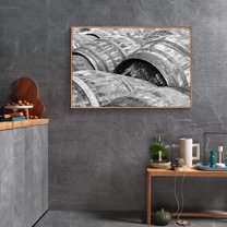 wall26 Floating Framed Canvas Wall Art for Living Room, Bedroom Black and White Landscape Canvas Prints for Home Decoration Ready to Hang - 16x24 inches