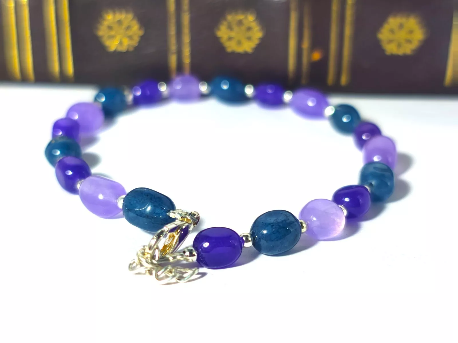 Falari Birthstone Bracelet Multi-Color Charm Beads Silvertone