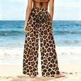 thumbnail image 4 of Mifsaly Bathing Suit Cover Up for Women Pants Leopard Print Beach Pants See-Through Sheer Mesh Trousers Lightweight Flowy Spring Summer Vacation Bikini Bottoms Matching Outfits L, 4 of 7