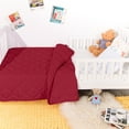 thumbnail image 2 of Ultra Soft Microfiber Down Alternative Toddler Comforter, Lightweight Machine Washable Crib Quilted Blanket, Red, 39" x 47", 2 of 5