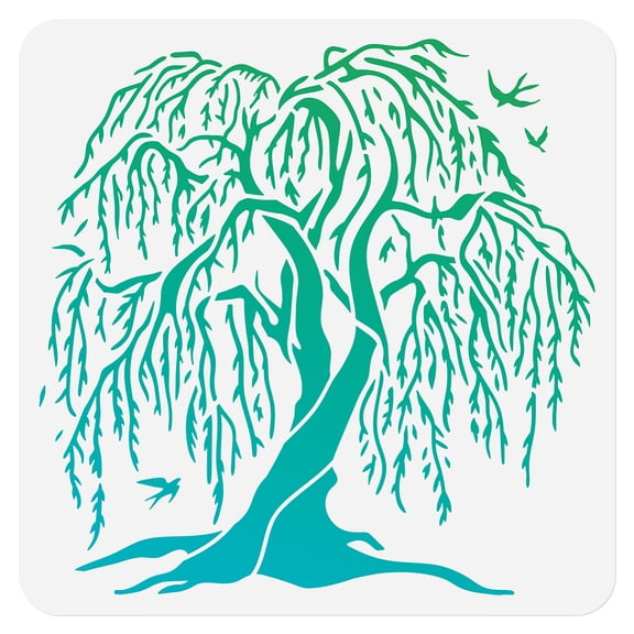 1pc PET Hollow Out Drawing Painting Stencils for DIY Scrapbook Photo Album Willow 300x300mm