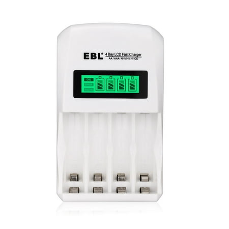 EBL Smart LCD Battery Charger for AA AAA Ni-MH Ni-CD Rechargeable (Best Rechargeable Aa Batteries And Charger)