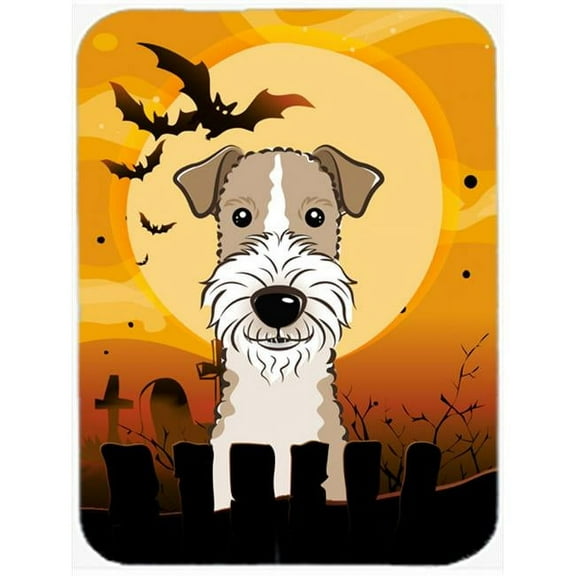 Carolines Treasures Halloween Wire Haired Fox Terrier Glass Cutting Board Large 12H x 16W multicolor