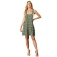 thumbnail image 6 of JWD Women's Rompers summer sleeveless short Jumpsuits Button adjustment with pocket Dark Green Pane M, 6 of 8