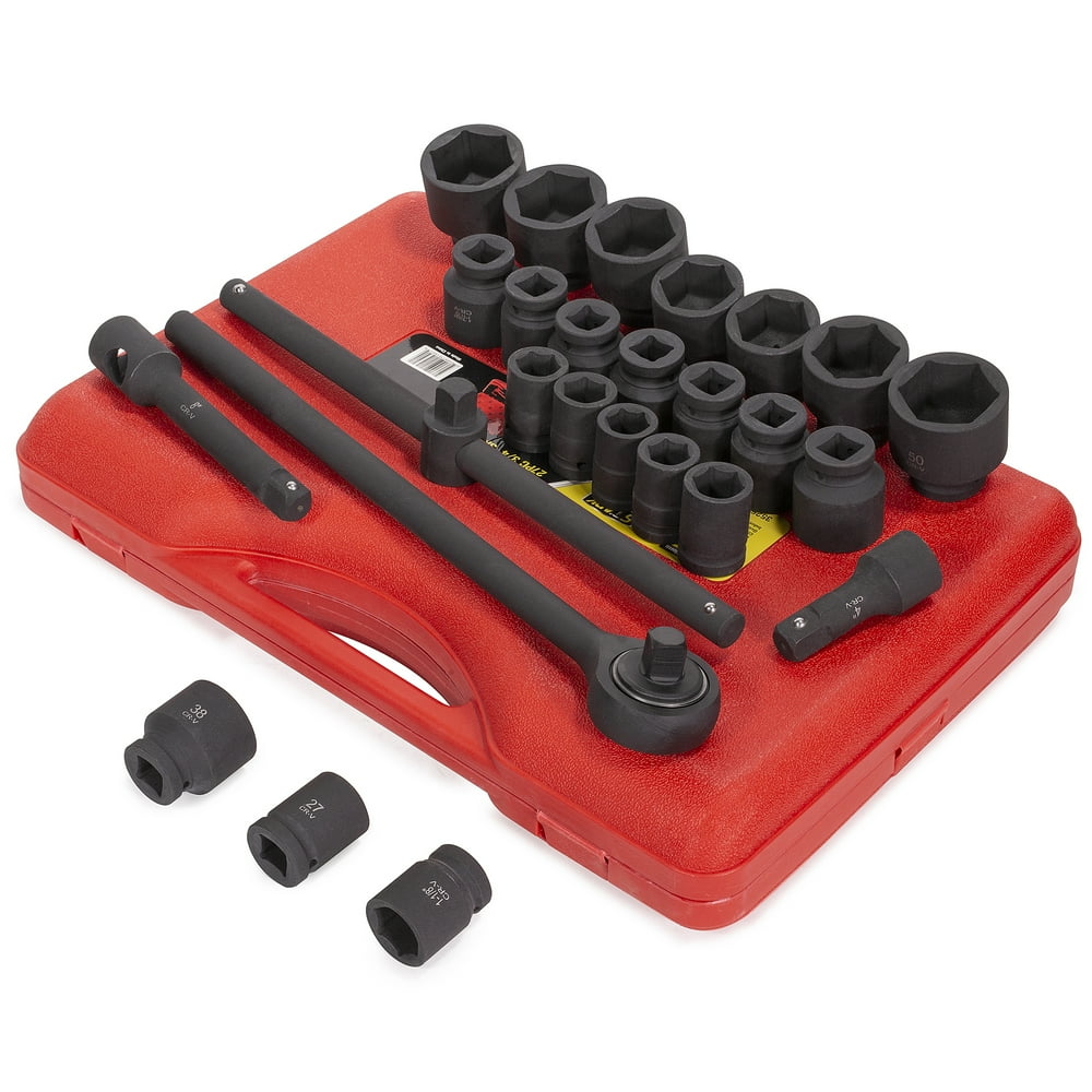 Stark 3/4" Drive Jumbo Master Impact Socket Set, 27 Piece Shallow