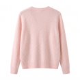 thumbnail image 3 of Women Sparkle Rhinestone V Neck Cardigan Sweater Button Front Soft Stretch Fabric (Pink M), 3 of 4