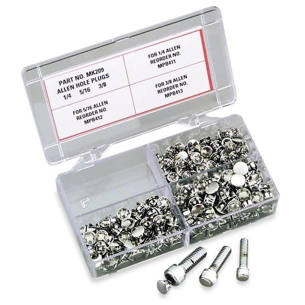 Bikers Choice Chrome Allen Hole Plug Assortment 3/8in. Allen Bolt
