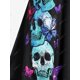 thumbnail image 4 of Vestido Talla Extra Plisado Cruzado Estampado Cráneo y Mariposas Rosegal  Vestidos casuales de talla grande, 4 of 5