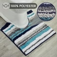 thumbnail image 4 of Better Trends 20" x 20" U-Shape Toilet Rug, 100% Polyester Non Reversible Tufted Bathroom Rug, Contour Mat, Water Absorbent, Machine Washable, Toilet Base Rug Griffie Collection - Blue, 4 of 7