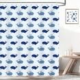 thumbnail image 2 of Nautical Ocean Whale Shower Curtain, Light Blue Ocean Fish Animal Print Design Bathroom Shower Curtain for Kids, Sea Themed Creatures Underwater Shower Curtain Set with 12 Hooks 72x72 inch, 2 of 5