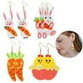 thumbnail image 3 of Easter Earrings Beaded Cartoon: 4 Pairs Assorted Dangle Earrings Drop Earrings, 3 of 9