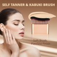thumbnail image 2 of Self Tanner Brush, Kabuki Foundation Brush Streak-Free & Smooth, Body Makeup Brush Flawless-Finish for Face Neck Body Leg Easy to Clean (Rose Gold (Self Tanner Brush)), 2 of 10