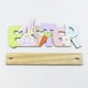 thumbnail image 4 of Decoración de madera para Pascua, diseño de escena de fiesta de madera, centro de mesa de madera, decoración de primavera para el hogar, diseño plegable, base de madera, para sala de estar., 4 of 9