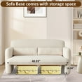 thumbnail image 4 of Youdao 59" Small Loveseat Sofa, Modern Sherpa Mini Sofa Couch, Lambswool 2-Seater Fluffy Love Seat, Teddy Fabric Upholstered Compact sofa with 2 Throw Pillows for Apartment Office Small Space, Beige, 4 of 7