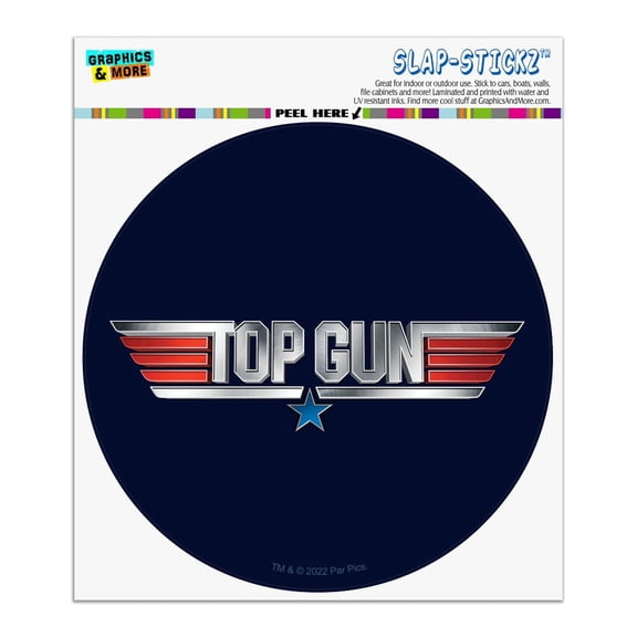 Top Gun Rendered Logo Automotive Car Window Locker Circle Bumper Sticker