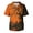 AZ26-Earthy Yellow, variant on Halloween Mens Scrub Tops Short Sleeve Vneck Pumpkin Bat Print Scrub Tops Workwear Uniforms With Pockets Holiday Orange 2XL