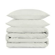 Purity Home 100% Cotton 400TC Ultra-Soft & Silky Duvet Set Full/Queen Ivory