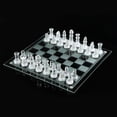 thumbnail image 2 of Glass Chess Set, Elegant Design - Durable Glass - 32 Frosted and Pieces - 20x20cm, 2 of 8