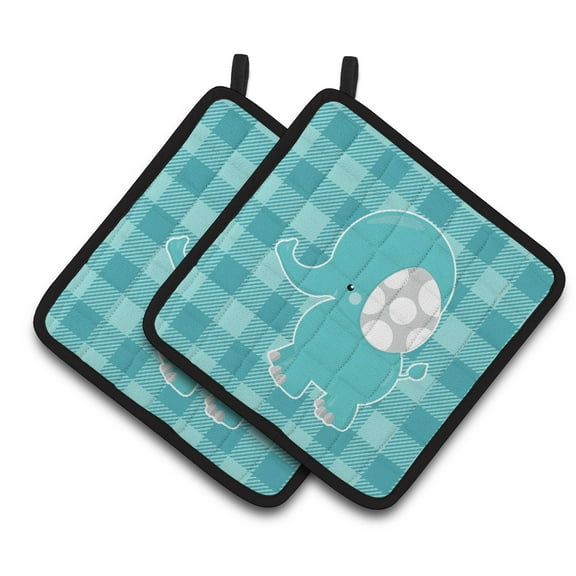 Caroline's Treasures Striped Elephant Pair of Pot Holders