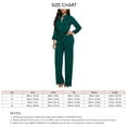 thumbnail image 6 of Wide Leg, Long Sleeved, Crewneck, Pockets, Single Breasted, Dark Green, Formal Wear, Women's Size L High Waist Tied Jumpsuit Bienvenido, 6 of 6