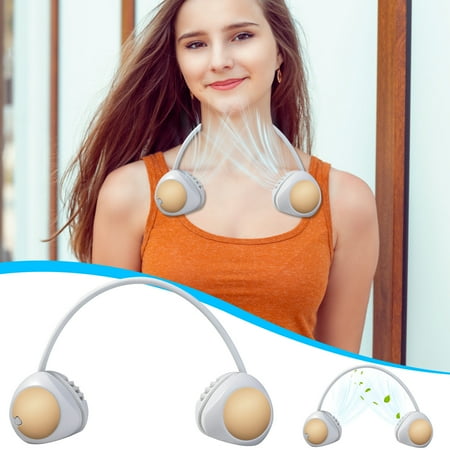 

Clearance! ZZkhGo Neck Fans Rechargeable Neck Fans USB Fan Silent Sports Portable Leaf Less Electric Fan Hanging Neck Lazy Portable Outdooror Fan