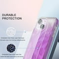 thumbnail image 3 of iPhone 14 Case with Screen Protector, Gradient Color Feather Pattern Full Body Shockproof Protective Anti-Scratch Drop Proof Slim Fit Phone Case for Apple iPhone 14, Purple, 3 of 8