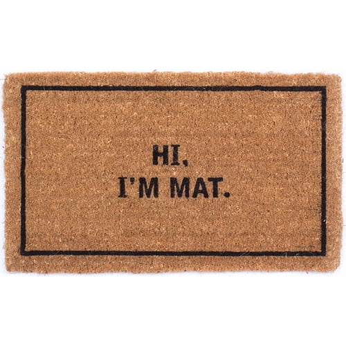 Hi I'm Mat Design Coco Doormats by Coco Mats N More 18" x 30" x 1 Inch Thick