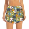 thumbnail image 2 of Goofa Hawaiian Style Printed Women 2 in 1 Running Shorts,Quick Dry Athletic Workout Shorts,High Waisted Athletic Shorts with Liner Pockets-XX-Large, 2 of 9