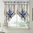 thumbnail image 2 of Texas Star Navy Blue Swag Valances for Windows, Kitchen Window Curtains Over Sink, Farmhouse Vintage Art Wooden Window Treatment Curtains for Living Room/Bedroom Curtains 2 Panel Sets 36"x45", 2 of 8