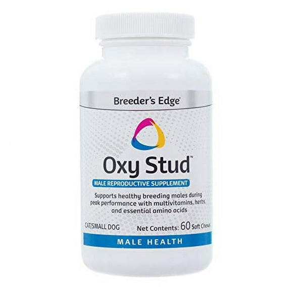Breeder's Edge Oxy Stud- Male Performance Supplement- 60ct Soft Chews for Small Dogs and Cats
