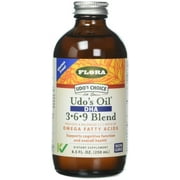 Flora - Udo's Choice Omega 369 Oil Blend with DHA, Udo's Oil Balanced 2:1:1 Ratio of Omega Fatty Acids, Supports Cognitive Function & Overall Health, 8.5-fl.oz. Glass Bottle