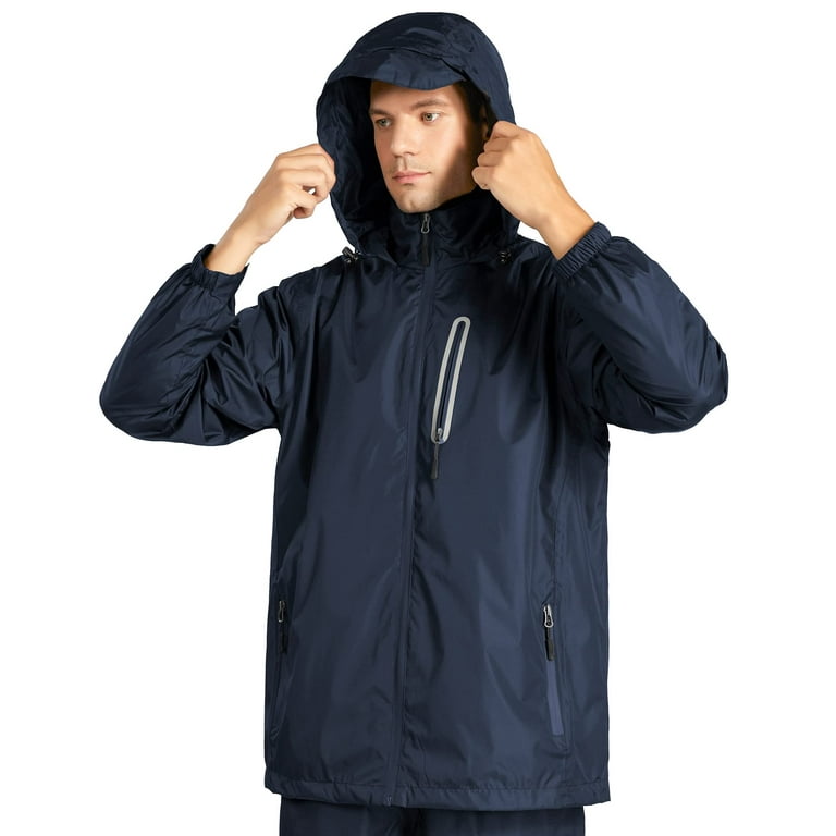 SWISSWELL Men s Rain Suit Waterproof Hooded Raincoat Jacket for