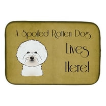 Bichon Frise Spoiled Dog Lives Here Dish Drying Mat